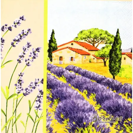 Serwetka do decoupage lawenda, Prowansja 33x33 IHR Unikat